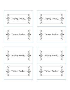 Printable Place Card Template Word