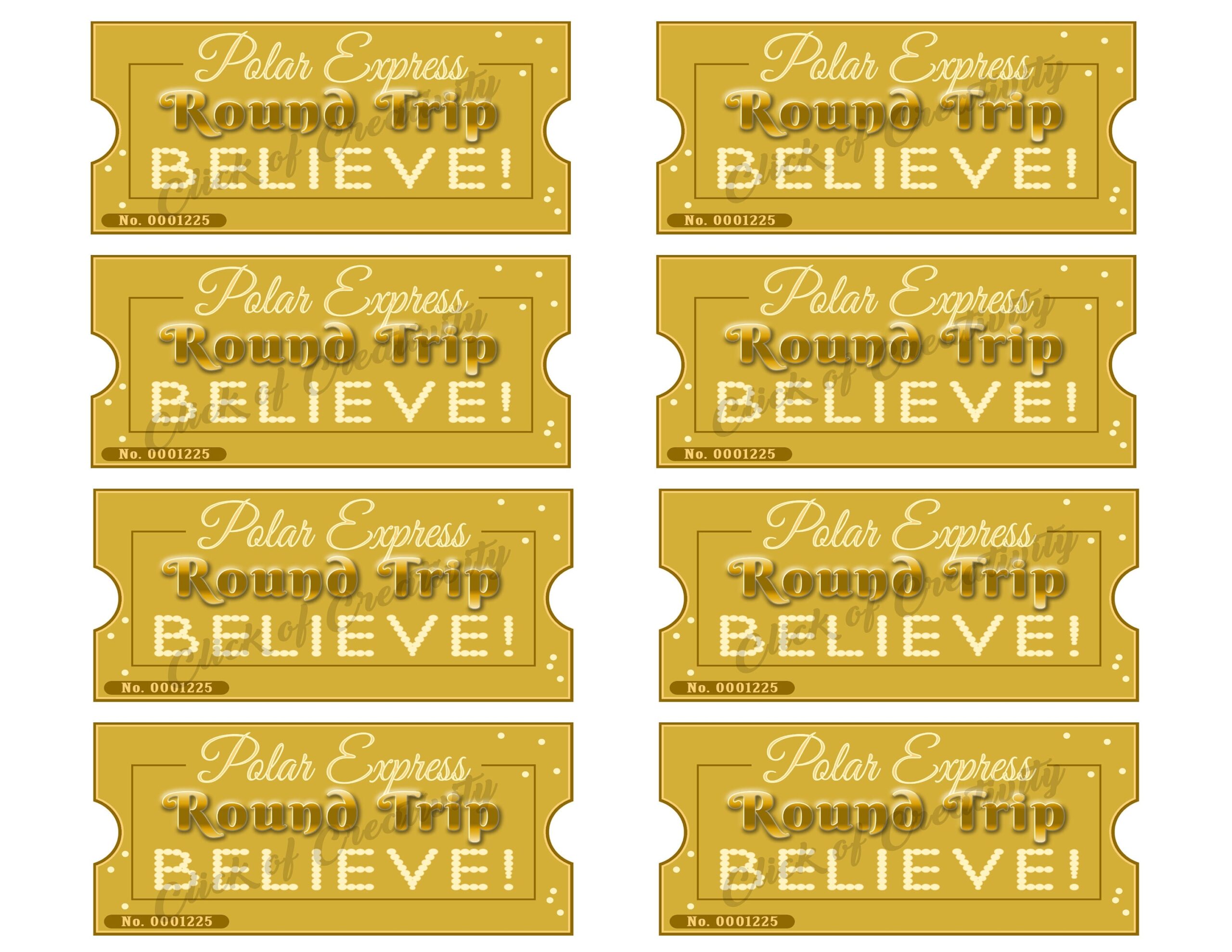 Printable Polar Express Golden Ticket