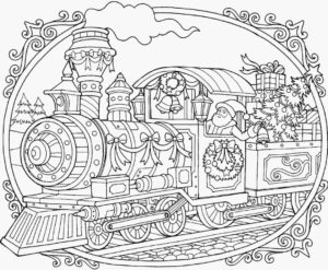 Printable Polar Express Train Coloring Page