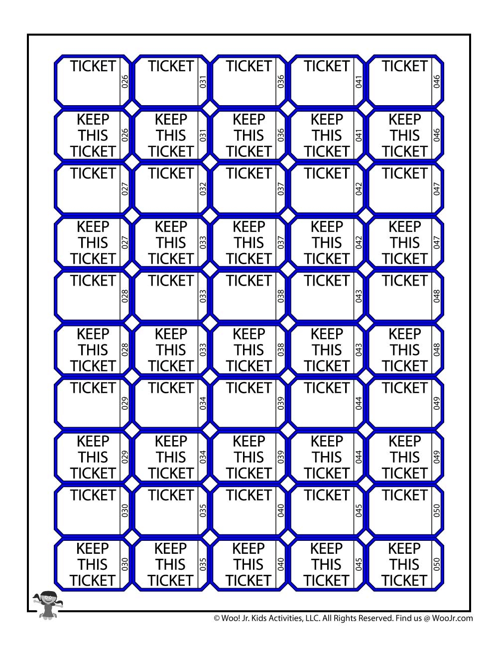 Printable Raffle Tickets Sheets Woo Jr Kids Activities Children 39 s 