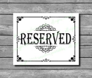 PRINTABLE Reserved Wedding Sign DIY Download And Print