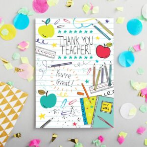 Printable Teacher Thank You Card