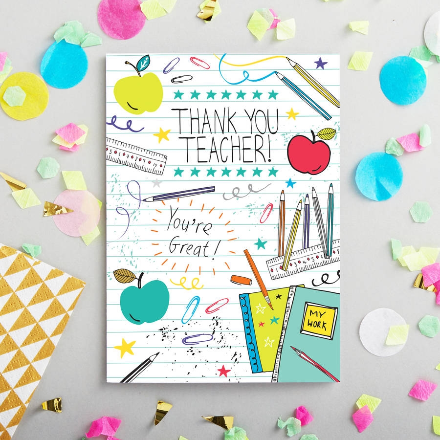 Printable Teacher Thank You Card