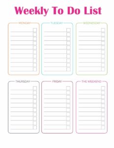 Printable To Do List Free