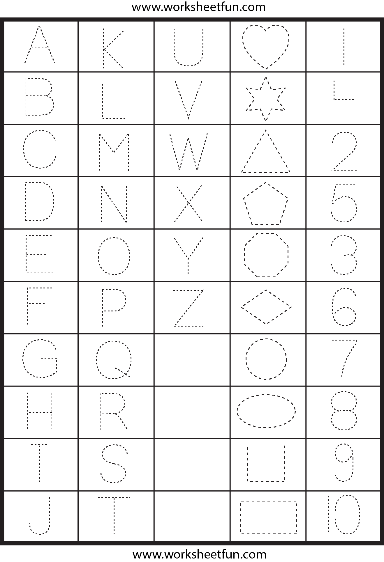 Printable Traceable Letters And Numbers