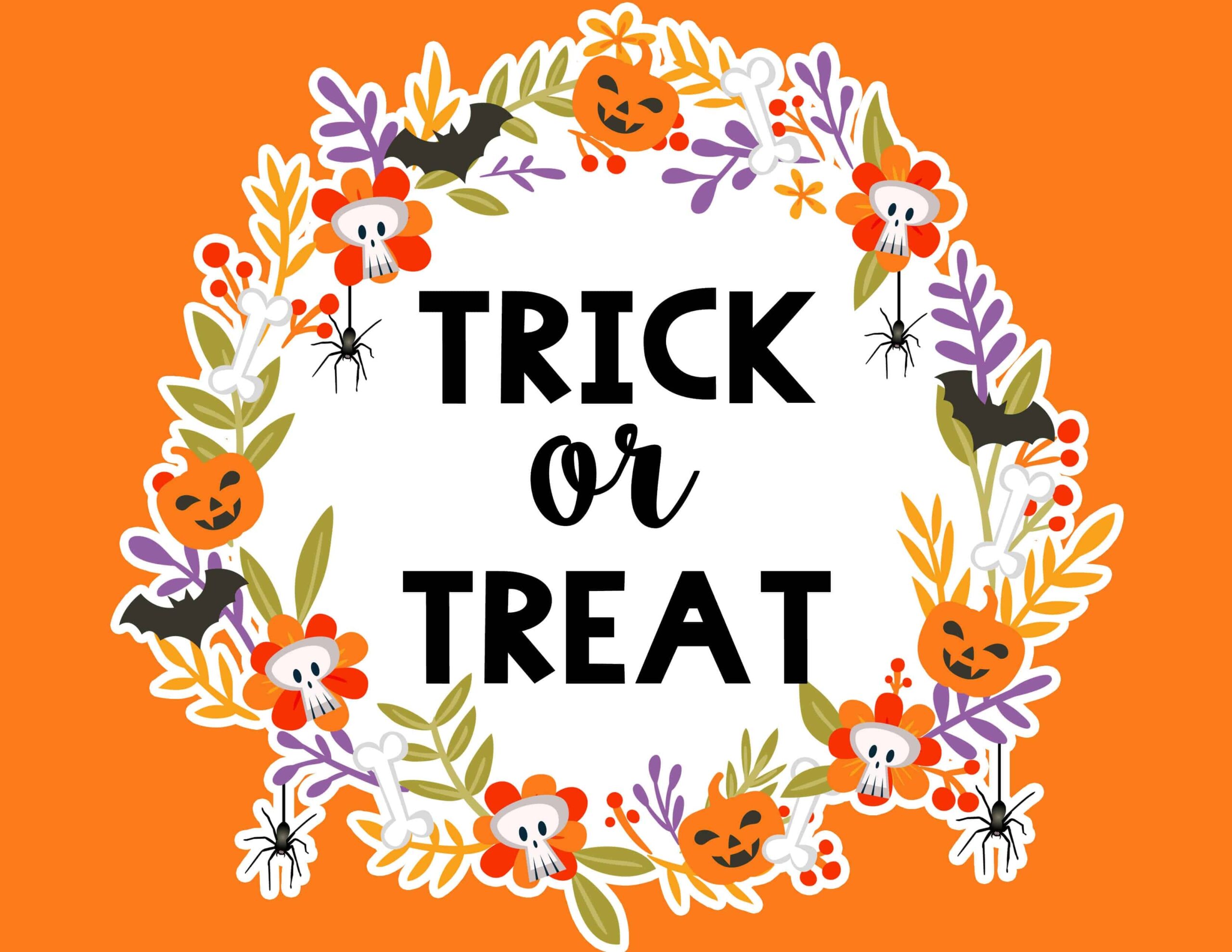 Printable Trick Or Treat Sign