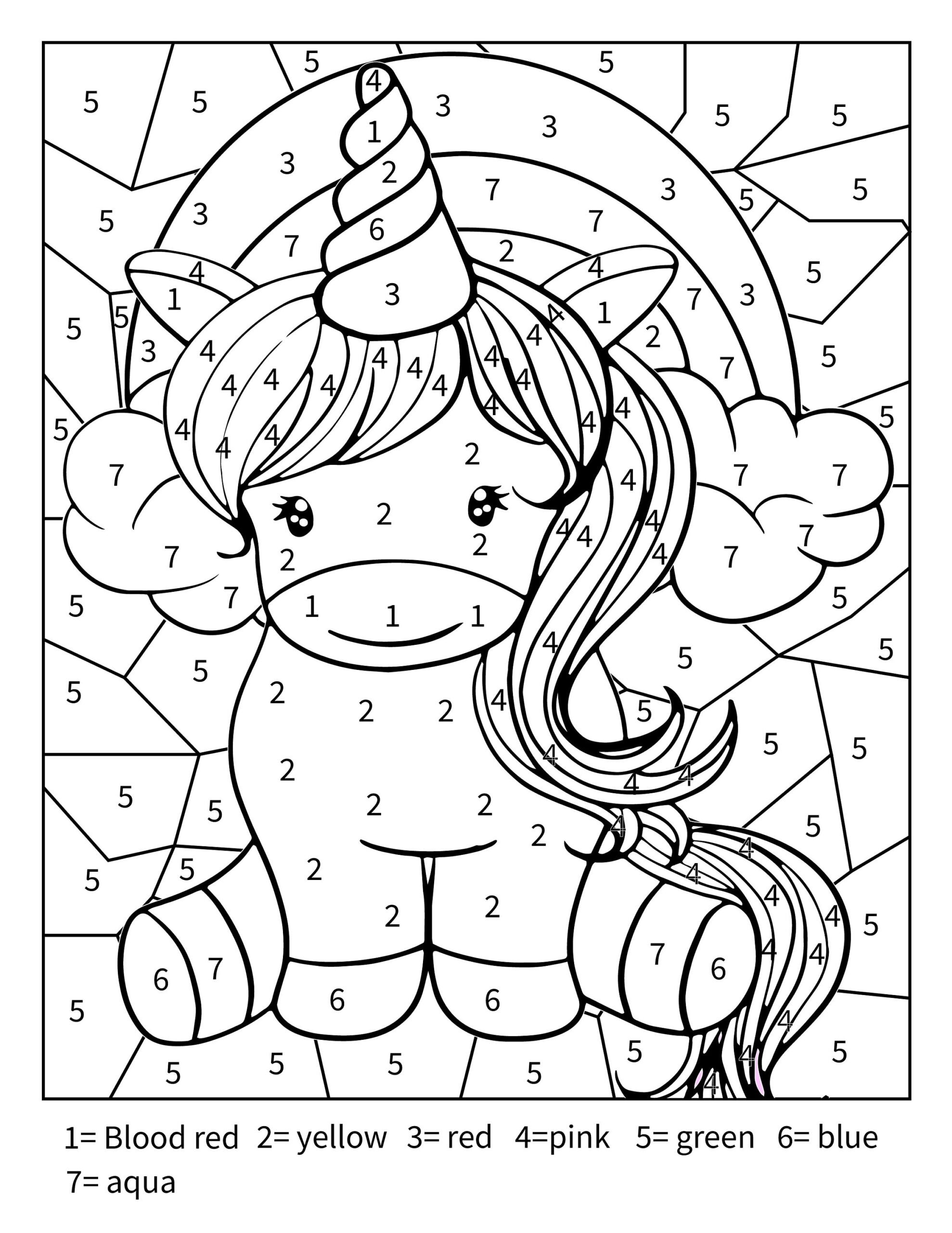 Free Printable Color By Number Coloring Pages