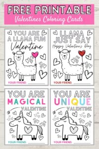 Printable Valentine Day Cards To Color