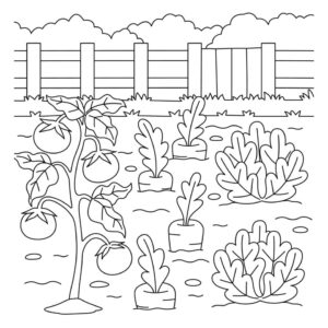 Printable Vegetable Garden Coloring Pages Coloring Book
