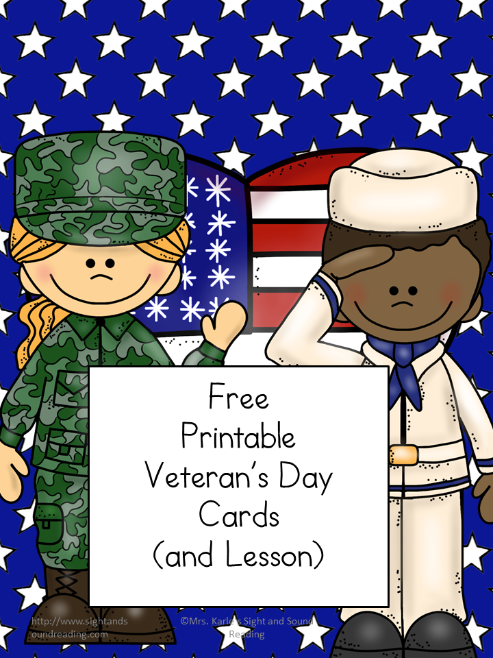 Printable Veteran 39 s Day Cards Mrs Karle 39 s Sight And Sound Reading 