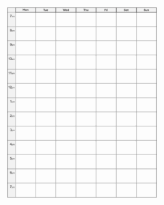 Printable Weekly Calendar With Time Slots