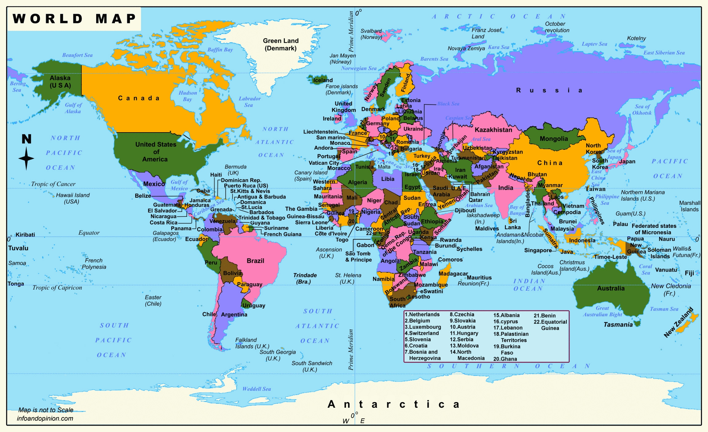 Printable World Map With Countries