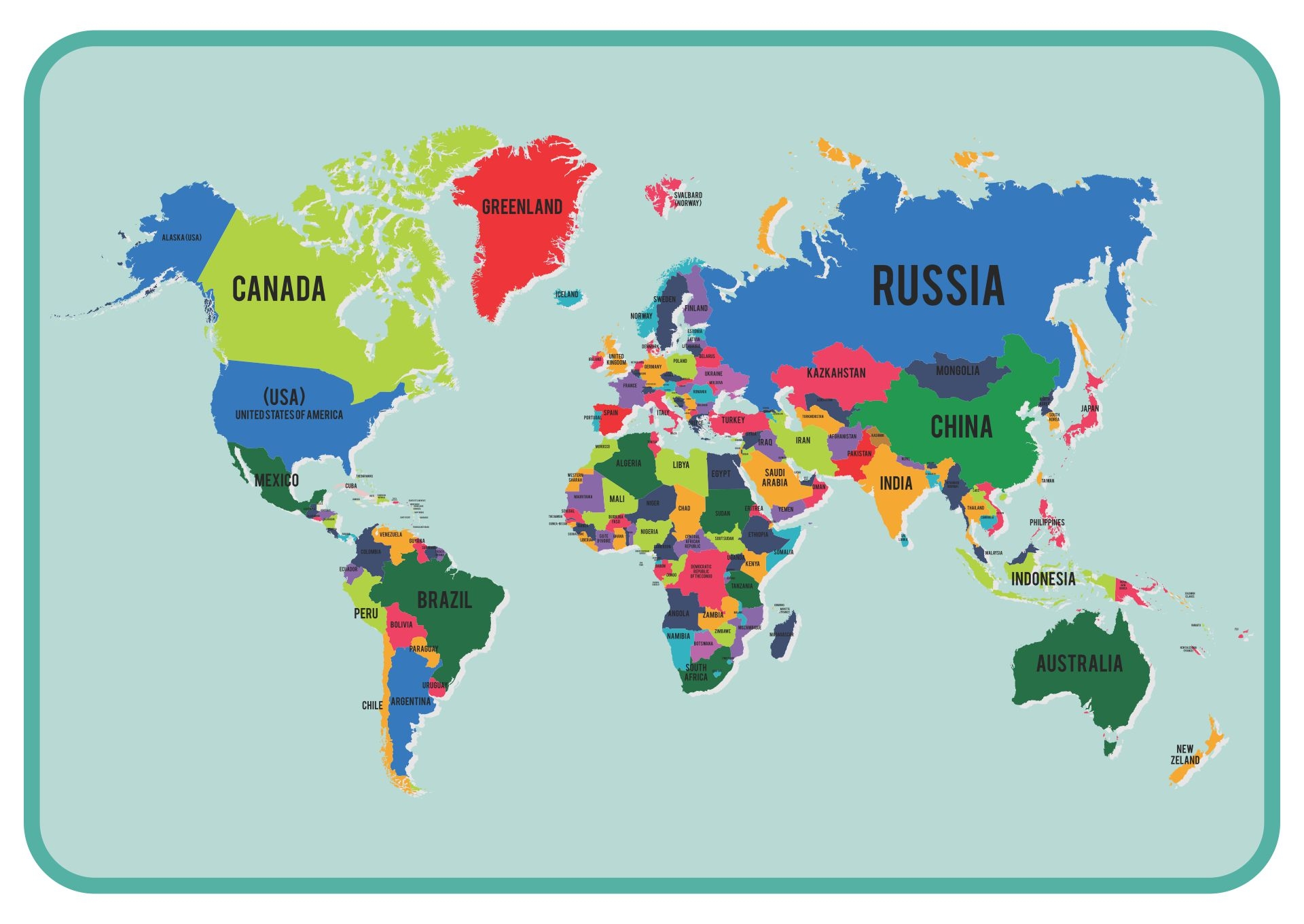 Printable World Map With Countries