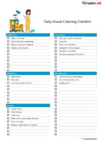 Professional House Cleaning Checklist Printable Free