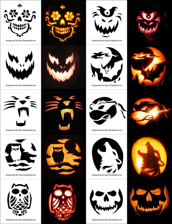 Pumpkin Carving Stencils Printables