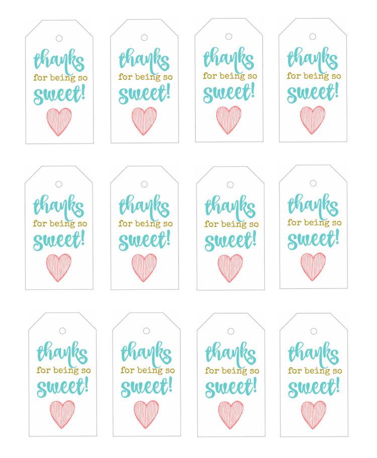  quot Thanks For Being So Sweet quot Candy Jar Printable Gift Tags Gluesticks