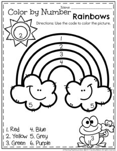 Rainbow Color By Number For Kids 101 Coloring