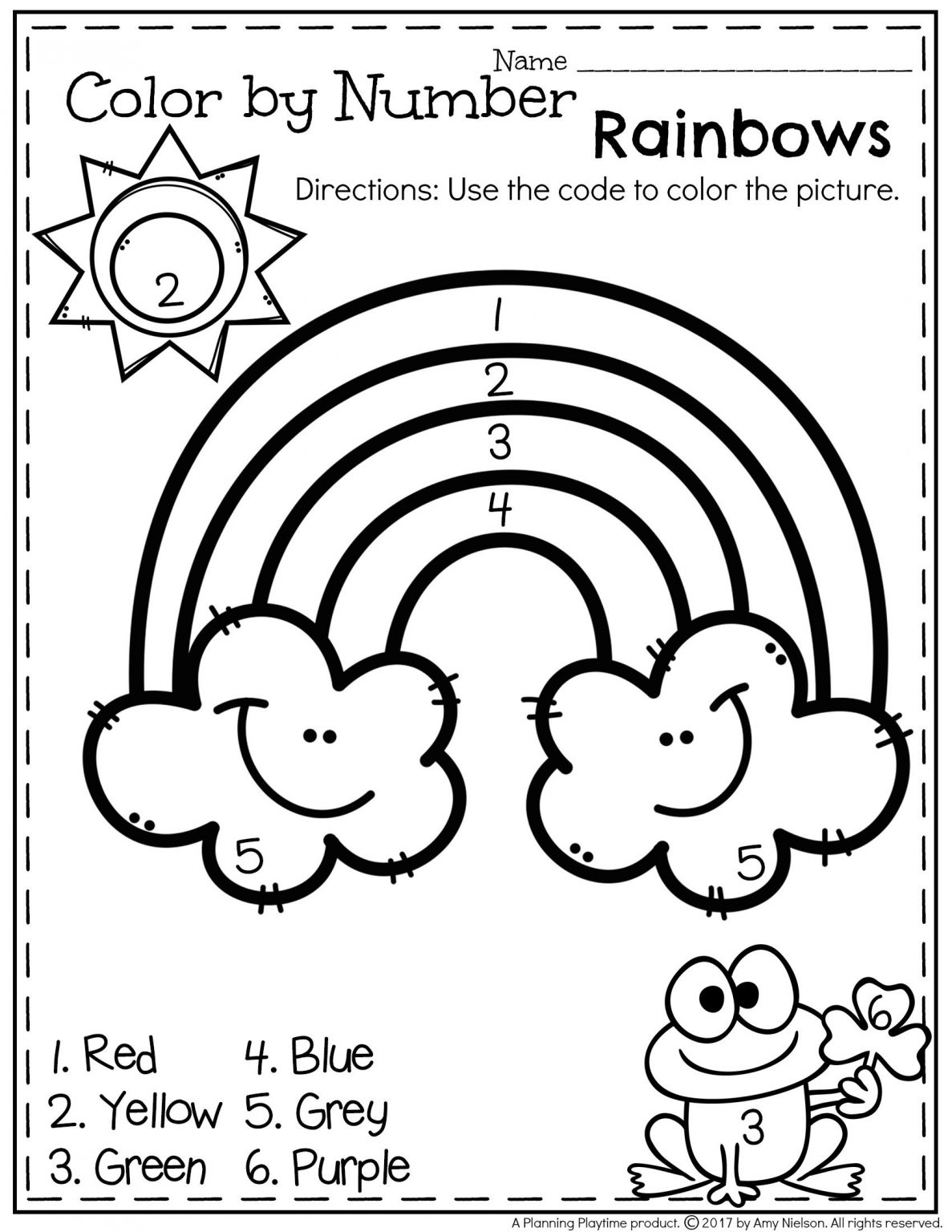 Simple Color By Number Free Printable