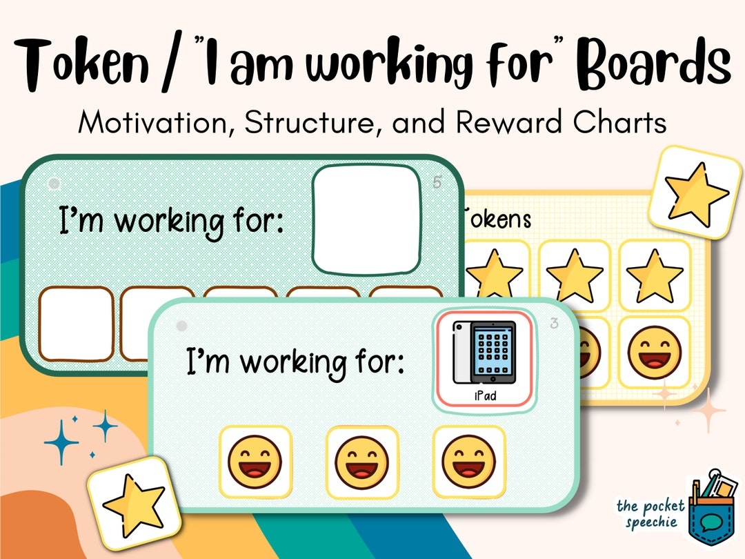 Reward Chart Token quot i Am Working For quot PRINTABLE Boards Task Cards 