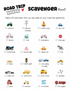 Road Trip Scavenger Hunt Free Printable Activity To K Vrogue co