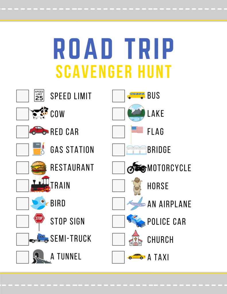 Road Trip Scavenger Hunt The Mom Friend