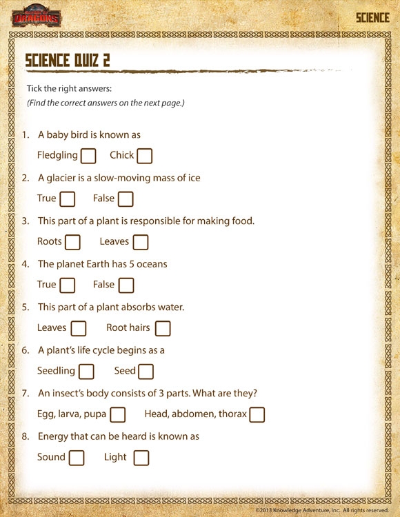 Free Printable Science Worksheets For 2Nd Grade