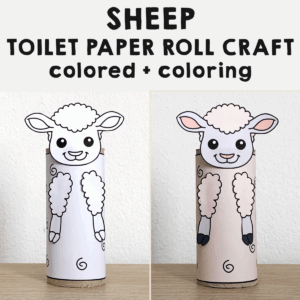 Sheep Toilet Paper Roll Craft Printable Farm Animal Coloring Activity