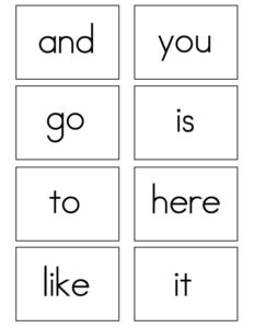 Sight Words Printable Flash Cards