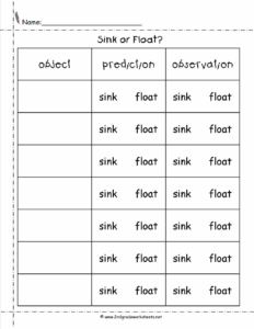 Sink Or Float Worksheet Free Printable