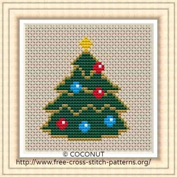 Small Christmas Tree Free And Easy Printable Cross Stitch Pattern 