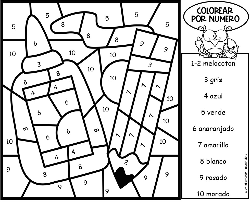 Spanish Color By Number Free Printable Printable Word Searches