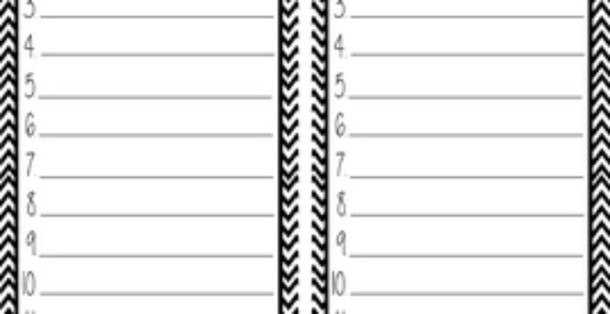Spelling Test Template 15 Words Free Printable