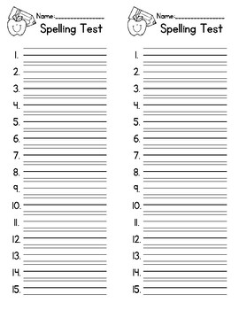 Spelling Test Template By Miss Tiffany 39 s Resources TPT