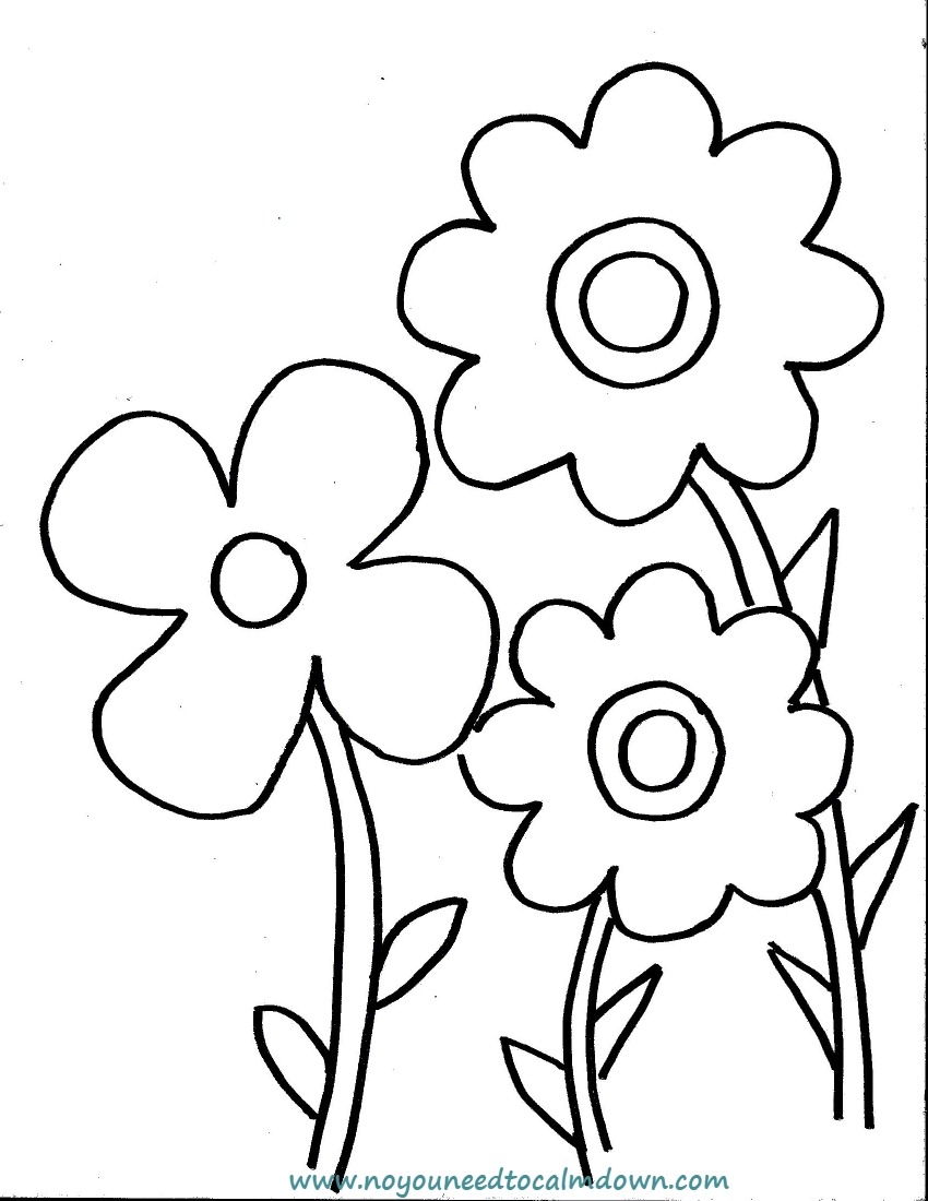 Spring Flowers Coloring Page For Kids Free Printable No YOU Need 