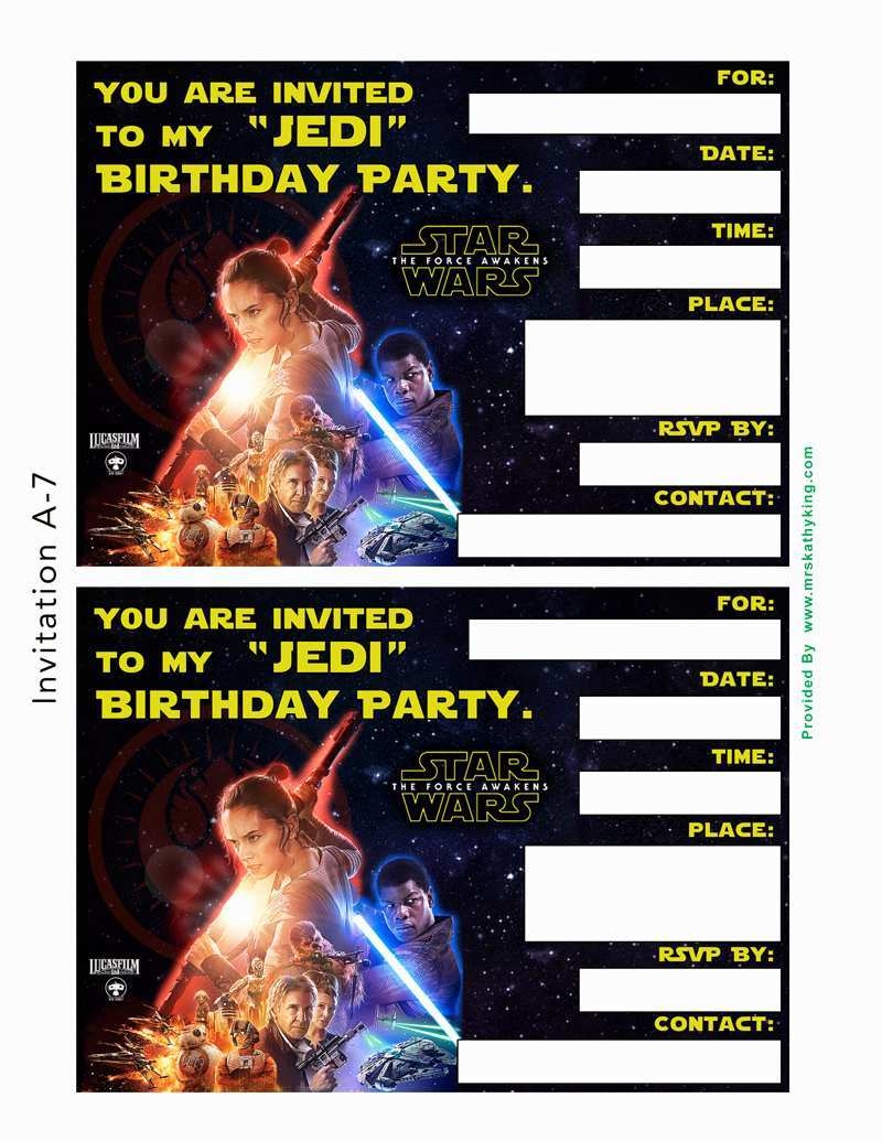 Star Wars Birthday Invitations Printable Free