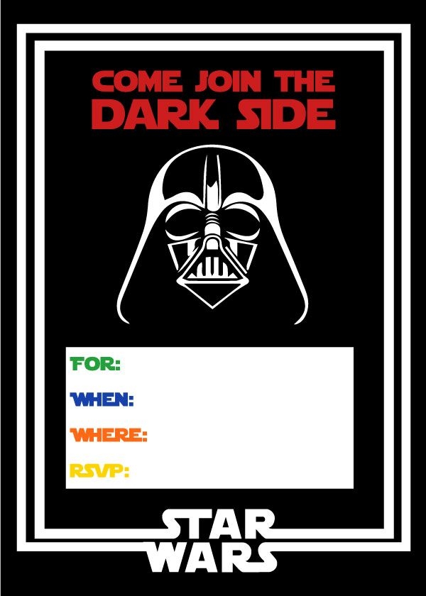 Star Wars Printable Invitations Printable And Enjoyable Learning