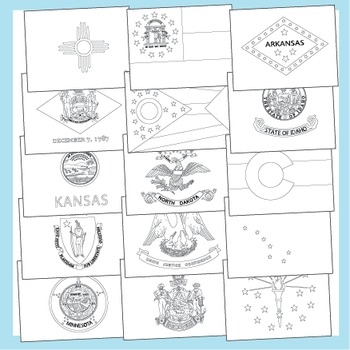 State Flag Coloring Pages By Fantastic FUNsheets TPT