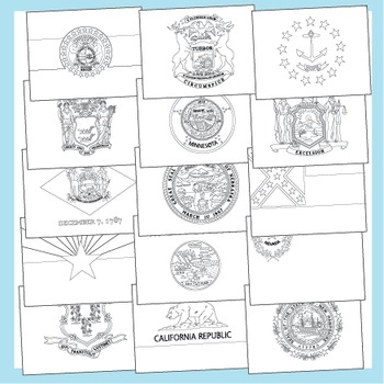 State Flag Coloring Pages By Fantastic FUNsheets TPT