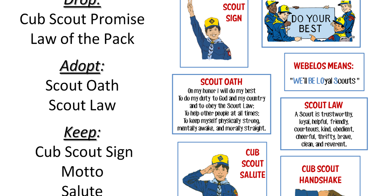 Strong Armor Cub Scouts Scout Oath And Law Helps And Printables