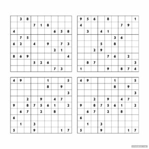 Sudoku Printable Puzzles 4 Per Page