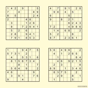 Sudoku Printable Puzzles 4 Per Page Templates Online