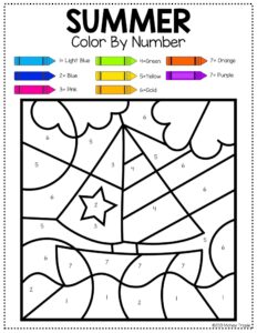 Summer Color By Number Printables