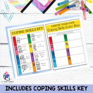 SUMMER Counseling Activities I Color By COPING SKILLS Coloring Pages