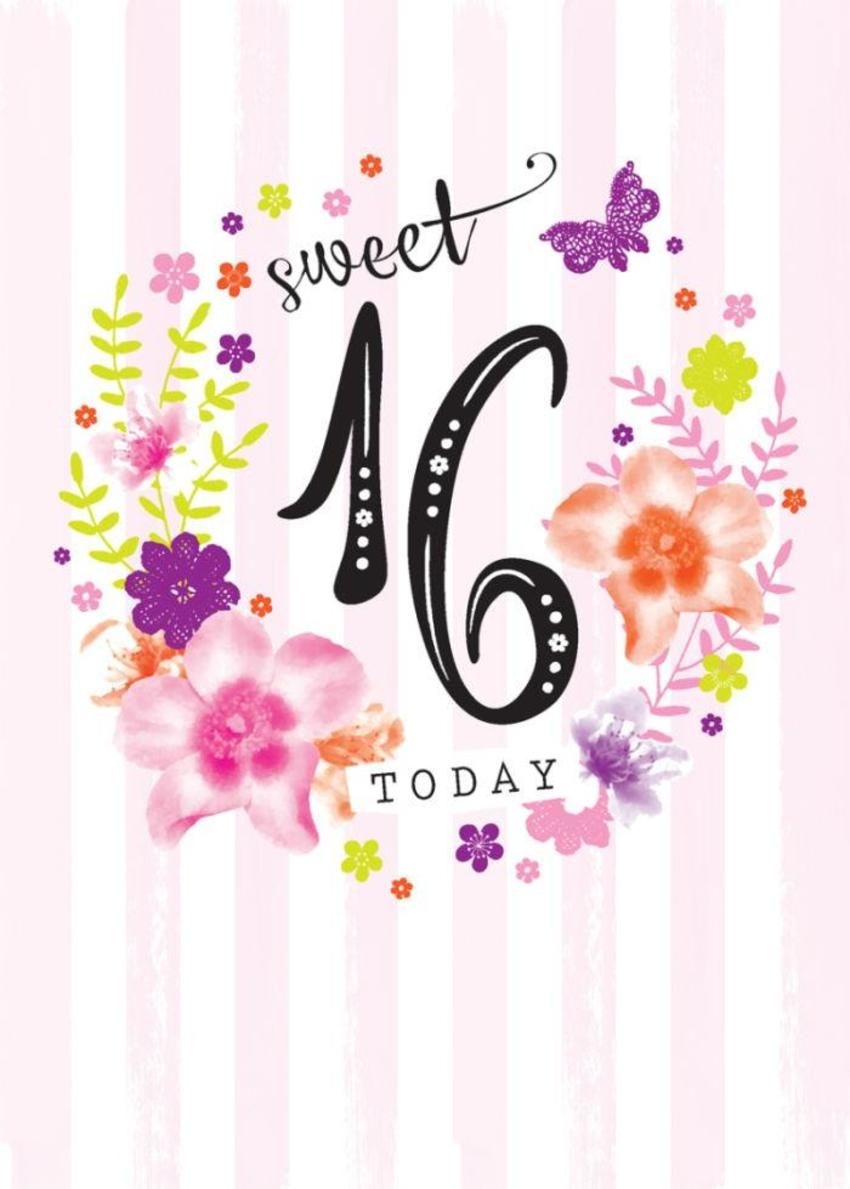 Sweet 16 Birthday Cards Printable Printable Templates Free