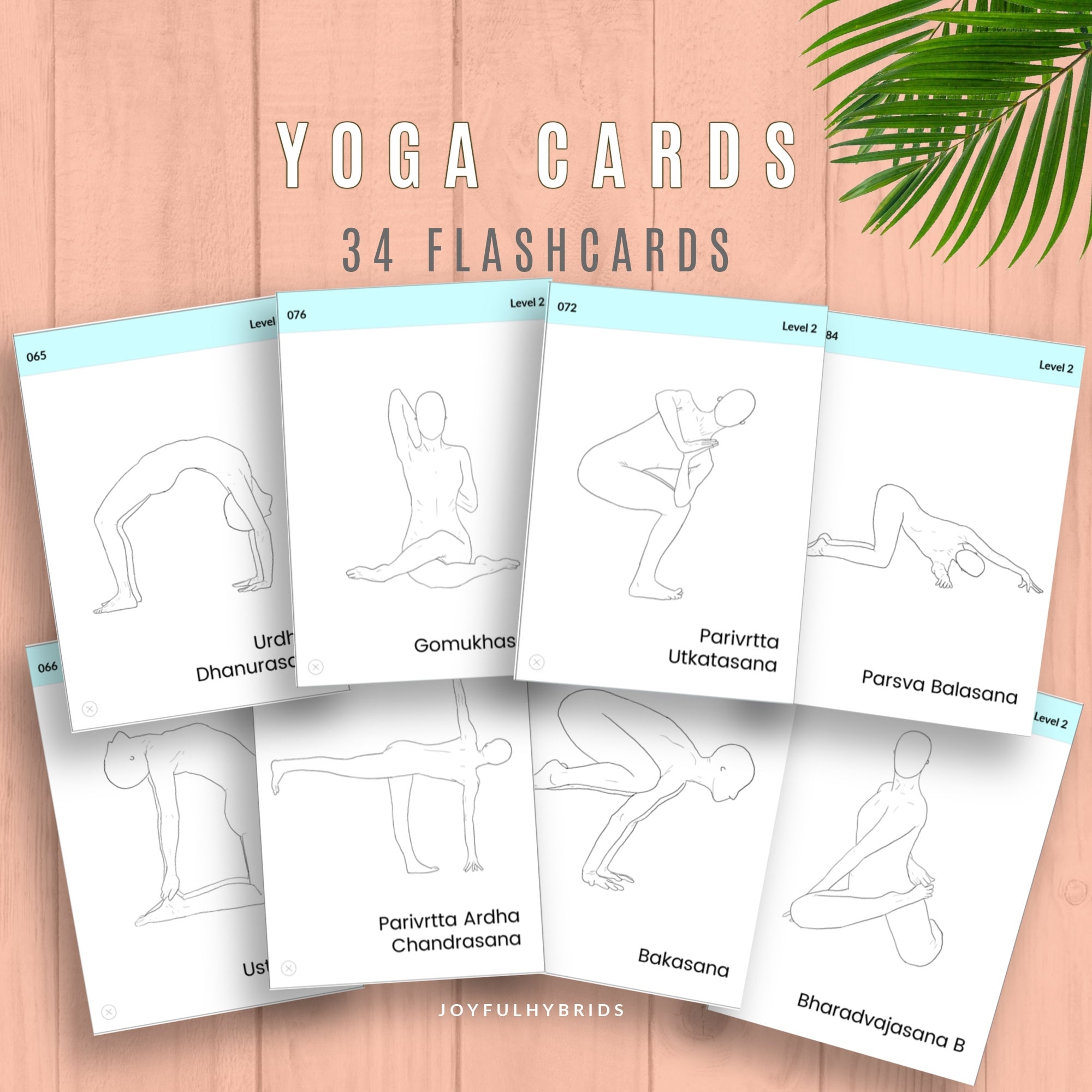 Tarjetas Imprimibles De Posturas De Yoga Nivel 2 34 Asanas Etsy Espa a