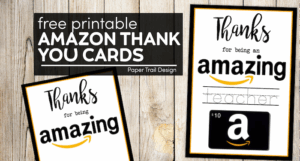 Teacher Appreciation Amazon Card Paper Trail Design