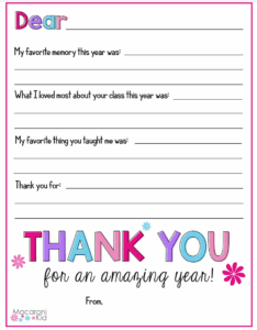 Teacher Appreciation Week Free Printables