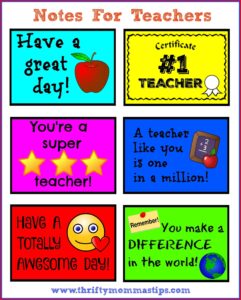 Teacher Appreciation Week Free Printables Thrifty Mommas Tips