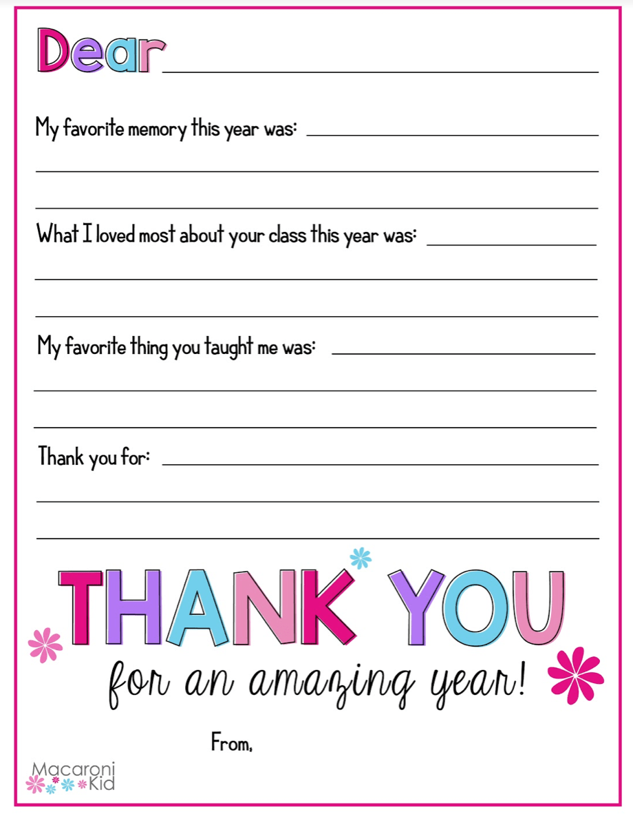 Teacher Appreciation Week Free Printables