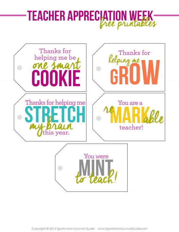 Teacher Appreciation Week Printable